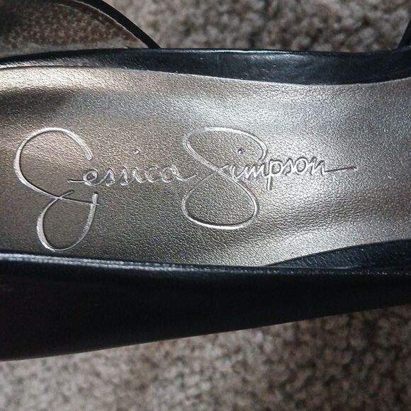 Jessica Simpson black open toe heels Sz 7 EUC - Picture 7 of 9